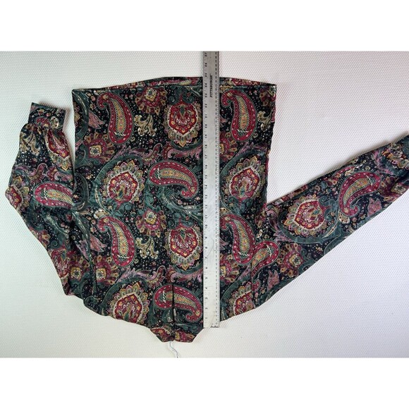 Vintage Notations Jewel Tone Paisley Blouse Petite 8 / P8 78315 - Picture 3 of 6